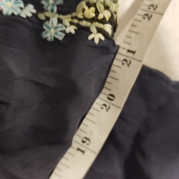 Johnny Was Heidi Tunic in black with multicolor floral embroidery.  - Picture 7 of 9